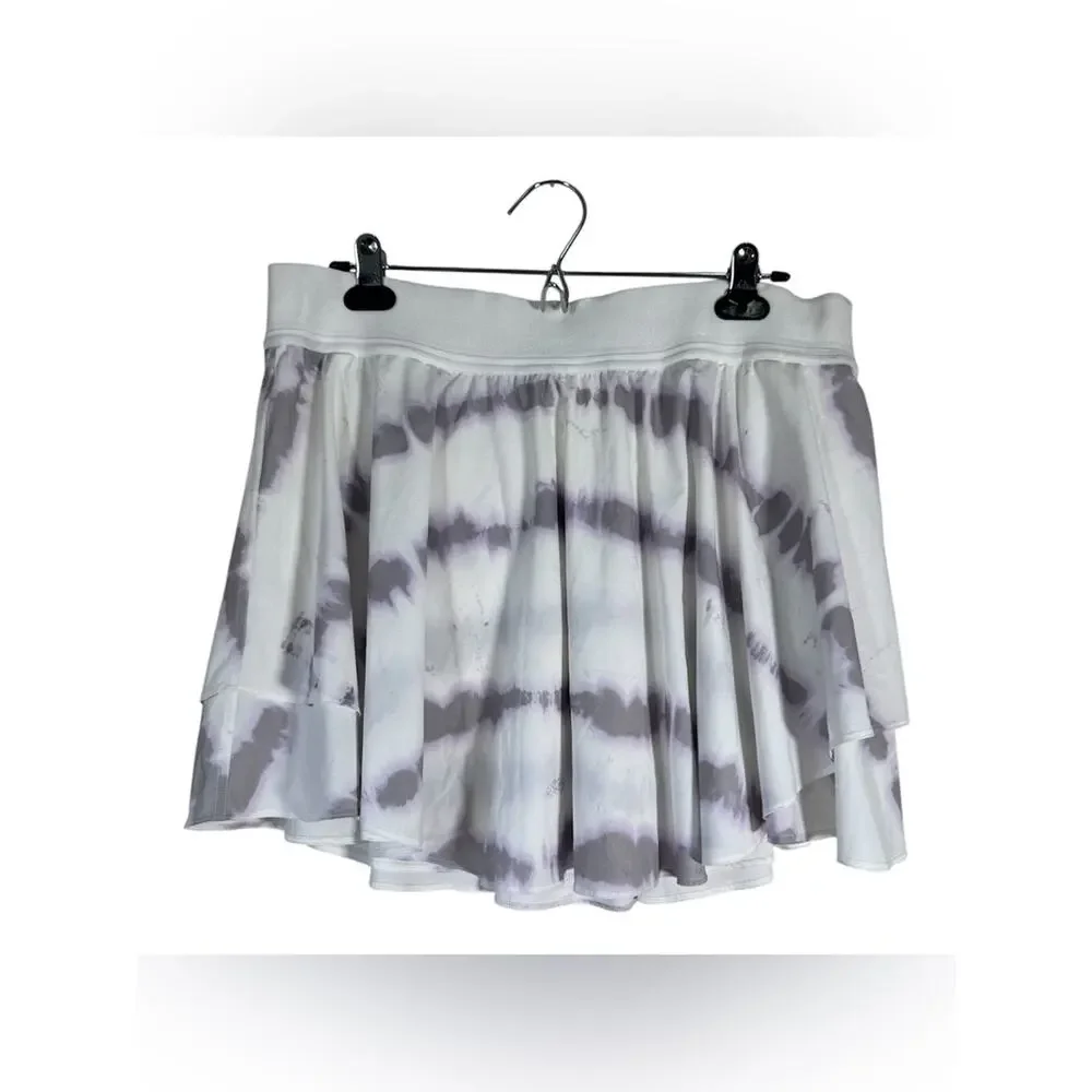 Lululemon White Purple Tie Dye Sporty Mini Skirt Skort Womens 14 Athletic Casual